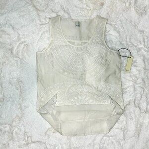 ECRU White Embroidered Top